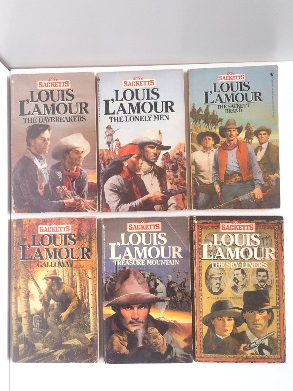 The Sacketts Paperback Book Lot Louis L'Amour Vintage Western (6 total)